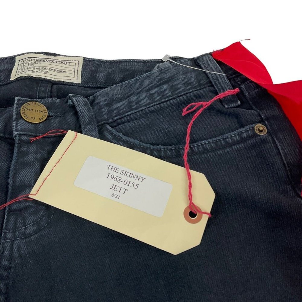 Current/Elliott Jeans Women's Sz 30" Black The Skinny Jett Straight Denim Nwt - Picture 7 of 12
